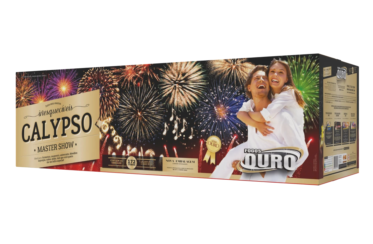 TORTA 172 TUBOS CALYPSO MASTER SHOW - FOGOS OURO CÓD.154