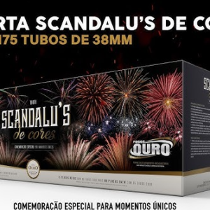 TORTA 175 TUBOS SCANDALU'S DE CORES - FOGOS OURO CÓD.2227